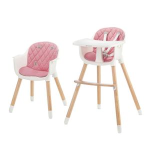 CHAISE HAUTE  Chaise haute bébé évolutive KINDERKRAFT SIENNA - Plateau réglable - Rose