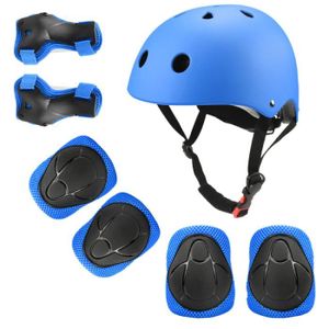 KIT PROTECTION Ecent Kit protection 7 pièces Casque+Protège-paume+Coudière+Genouillère de skateboard, roller, vélo pour enfant 3-10 ans