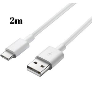 CÂBLE TÉLÉPHONE Cable USB-C pour Realme X2 - X2 Pro - X3 SuperZoom - XT - X50 Pro 5G - Cable chargeur Type USB-C Blanc 2 Mètres Phonillico®