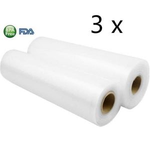 Sac sous vide alimentaire - 3 rouleaux de 22x650cm pour toutes les