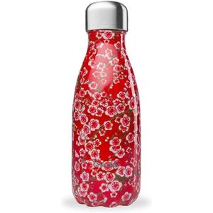 GOURDE Qwetch - Bouteille Isotherme Flowers Rouge 260ml -