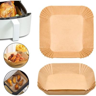 Sillar Papier Cuisson Air Fryer Carré 16 cm 100 pièces Paper Sulfurisé pour Friteuse a Air, Parchemin Moule Accessoires compatible avec Airfryer