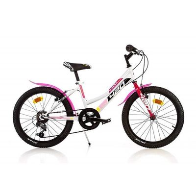 Velo pour fille AURELIA MTB Aurelia Sport 20 Pouces 6 Vitesses Blanc rose Cross country Cdiscount Sport