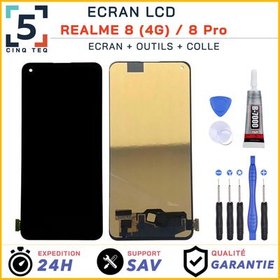 Kit écran LCD + Vitre Tactile + Frame Pour Realme 8i - Neuf Avec Outils Inclus