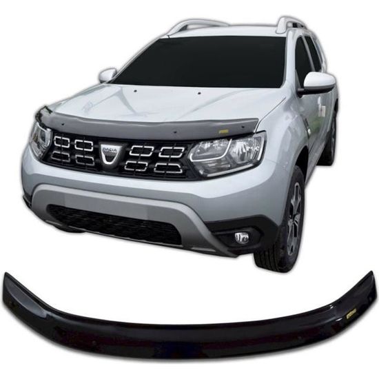 Déflecteurs D'Air Capot Voiture Dacia Duster 2018-2024 - Kit 3 Pièces ABS Noir - Protection Élégante Sans Perçage