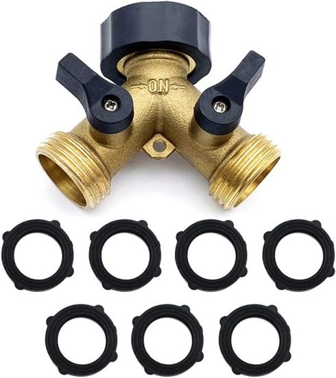 Connecteur De Tuyau D'arrosage à 2 Voies - Répartiteur De Robinet En Y - Avec Vannes Marche/arrêt Individuelles - Connecteurs De Tuyau D'eau De