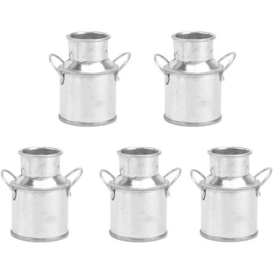 10pcs Petit Métal Seaux, Mini Seaux En Métal Pots De Fleurs Blanc Avec Poignée Pour Jardinage