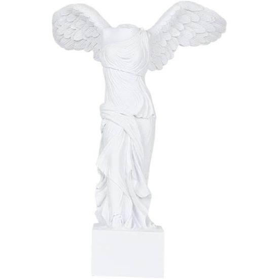 Statue Victoire Ailée De Samothrace Bleue 16,5x24,5 Cm - Décoration Grecque Antique En Résine - Pour étagère, Bureau Ou Cadeau
