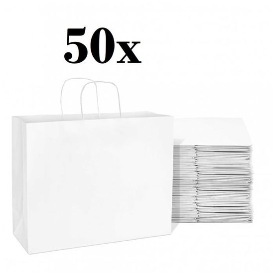 Lot De 60 Sacs Alimentaires En Papier Kraft Blanc Avec Fenêtre Transparente, 15 X 22 Cm[u2826