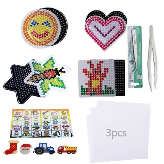 Kit Créatif Enfants 10 Plaques Perles à Repasser KOIROI + Pincettes - Création Manuelle Enfants Kit Création Manuelle