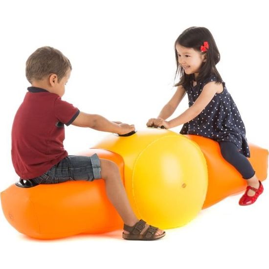 Balançoire à Bascule Gonflable - ROOM STUDIO - Pour Enfant - 45x126x50cm - Jaune et Orange