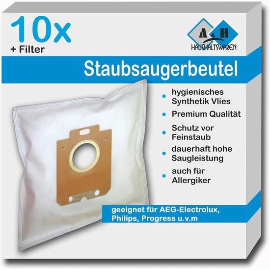 5 Stofzuigerzakken geschikt voor PHILIPS PowerLife Parquet Care 2000 Watt, FC8320/09, FC8321/09, FC8322/09, PHILIPS FC 8322/09 PowerLife