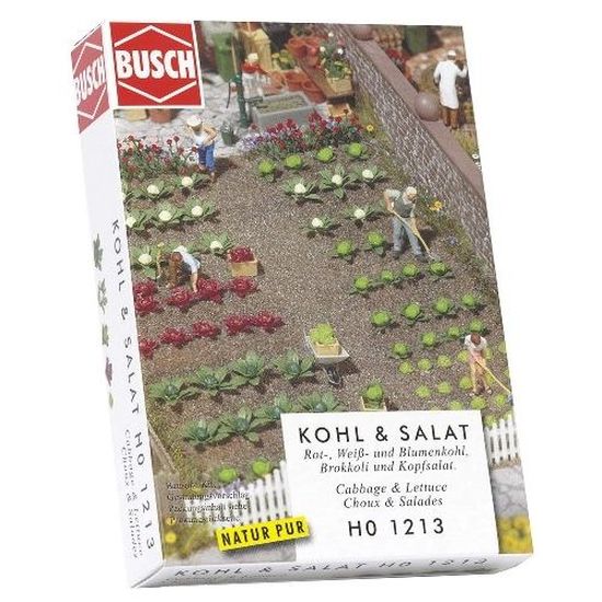 Busch 1213 – Décor HO Choux Et Salades – Accessoire Réaliste Pour Réseau Ferroviaire Miniature