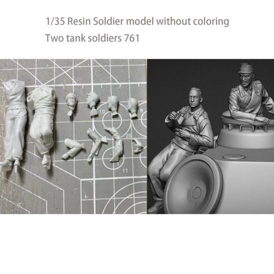 Kit Figurine Résine 1:35 - 2 Soldats Pilotes De Char Allemand WW2 - Non Peint