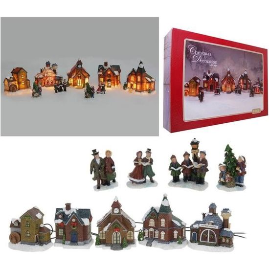 Grand Village de Noël Lumineux LED - Alimentation Secteur - Décoration