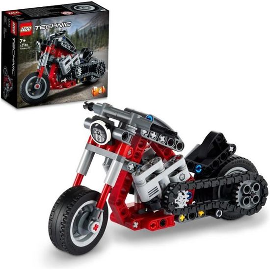LEGO® 42132 La Moto, Maquette à Construire 2 en 1, Jouet de Construction, Idée de Cadeau pour Enfants dès 7 Ans