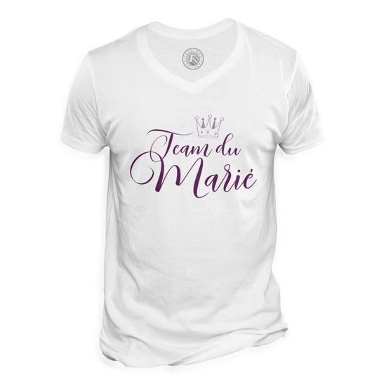 Sweat Shirt Homme Team du Marié Mariage Noces Marié Calligraphie Blanc