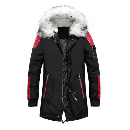 Doudoune Hommes Hiver MOBIGARLAN Outwear Sport Manteau Militaire Parka Fausse Fourrure avec Coupe Vent XD4A Rouge Rouge Cdiscount Pret a Porter