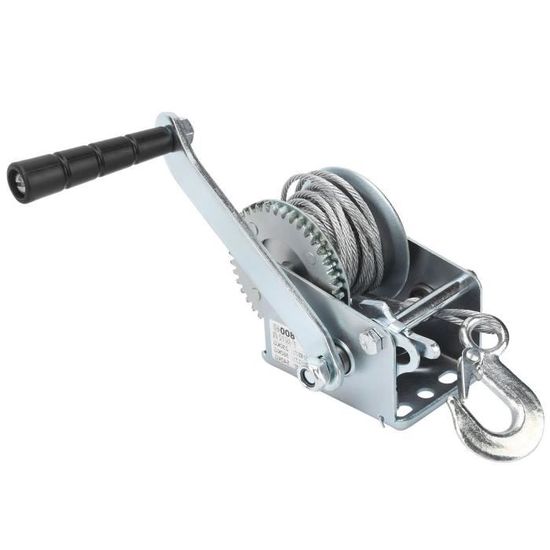 Treuil Manuel 800 Lbs - Treuil à Câble Avec Manivelle Et Crochet - Capacité 363 Kg