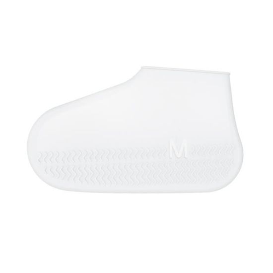 Couvre-Chaussures Imperméables Réutilisables QWORK En PVC - Taille L Pour Hommes Et Femmes, Antidérapants Avec Bande Réfléchissante
