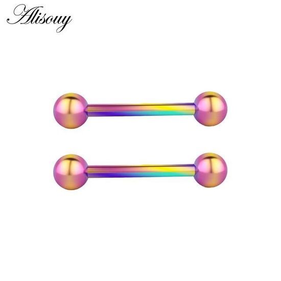 Piercing Pour Langue En Acier Inoxydable - Modèle Haltère Doigt D'honneur Punk - Épaisseur 14G (1,6 Mm) - BlackAmazement