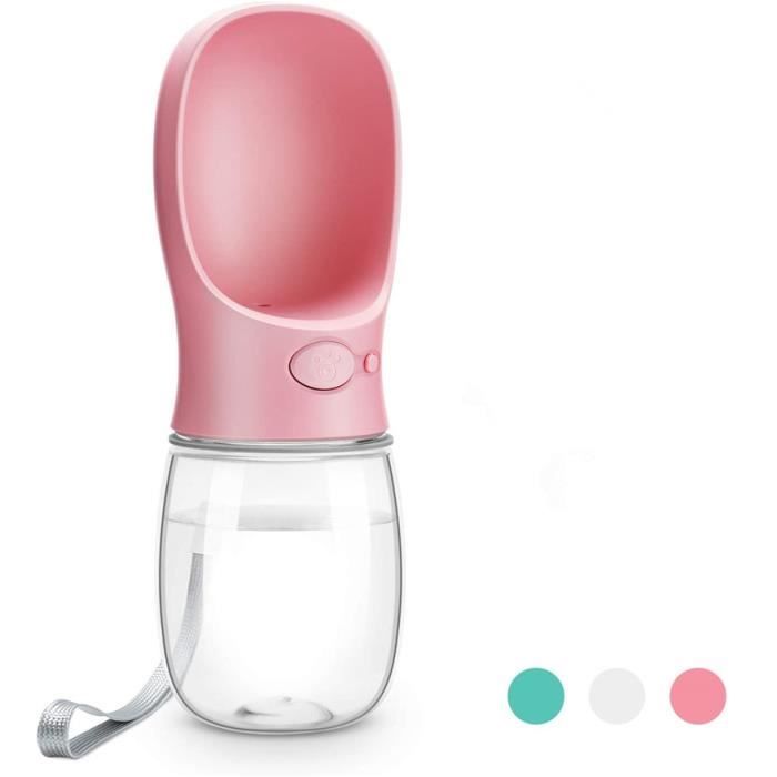 Cocopar gourde pour chien portable bouilloire de voyage coupe extérieure pour animaux de compagnie 350ml rose