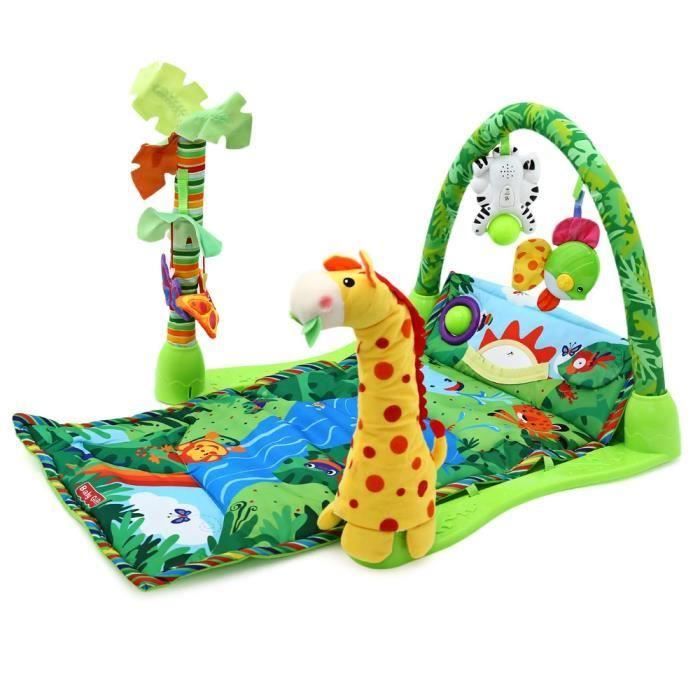 Tapis Bébé Musique Jeu Crawl Jouet Mat Forêt Coussin pour Enfants