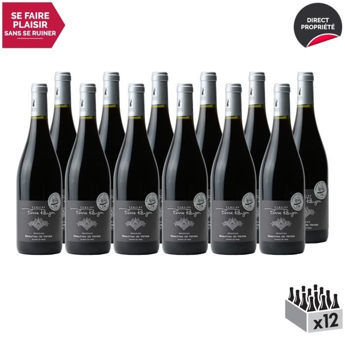 Beaumes de Venise Rouge 2018 - Lot de 12x75cl - Domaine Pierre Rougon - Vin AOC Rouge de la Vallée du Rhône - Cépages Grenache,