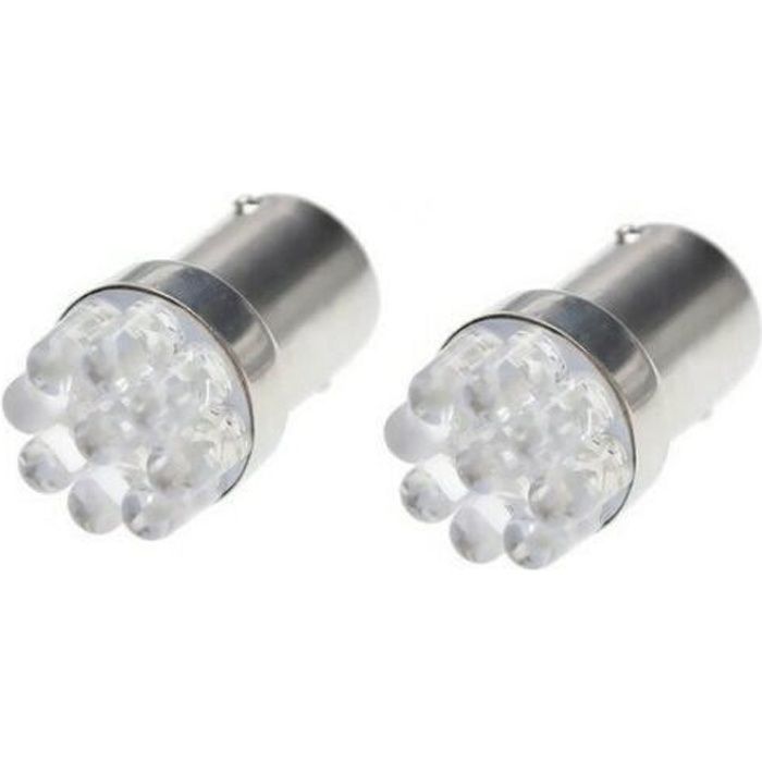 Ampoule LED P21/5W BAY15D Blanches 6000K Lampe 9 SMD Veilleuses phare Frein stop moto scooter