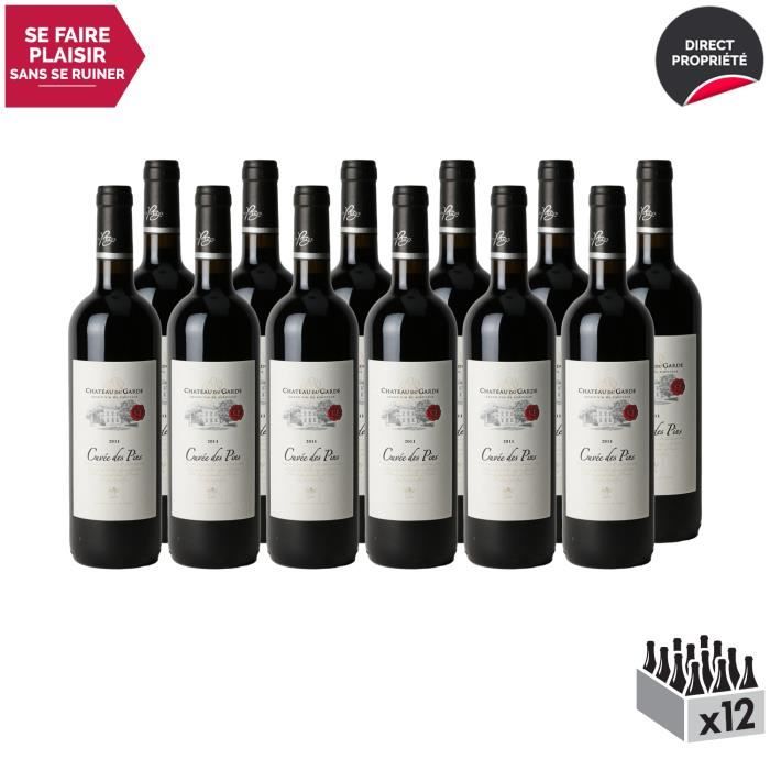 Château du Garde Côtes de Bordeaux Cuvée des Pins Rouge 2011 - Lot de 12x75cl - Vin AOC Rouge de Bordeaux - Cépage Merlot
