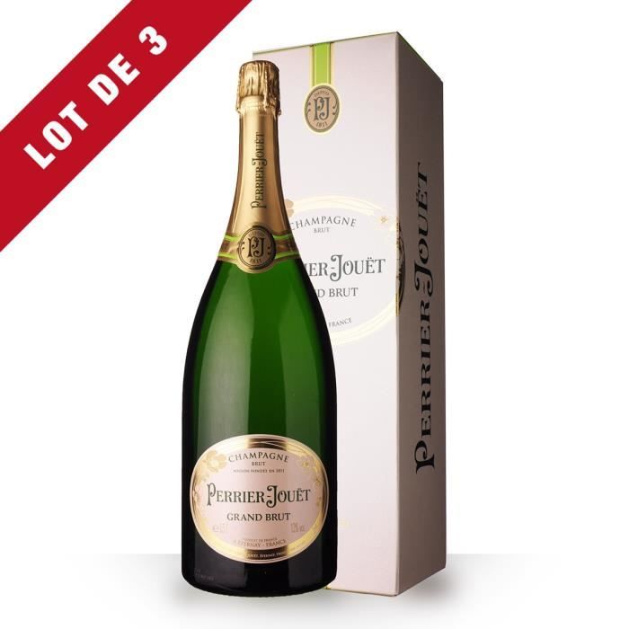 3x Magnum Perrier-Jouët Grand Brut - Etui - 3x150cl - Champagne