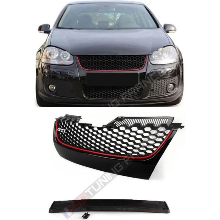 CALANDRE SANS SIGLE VW GOLF 5 GTI GT GTD + SUPPORT PLAQUE