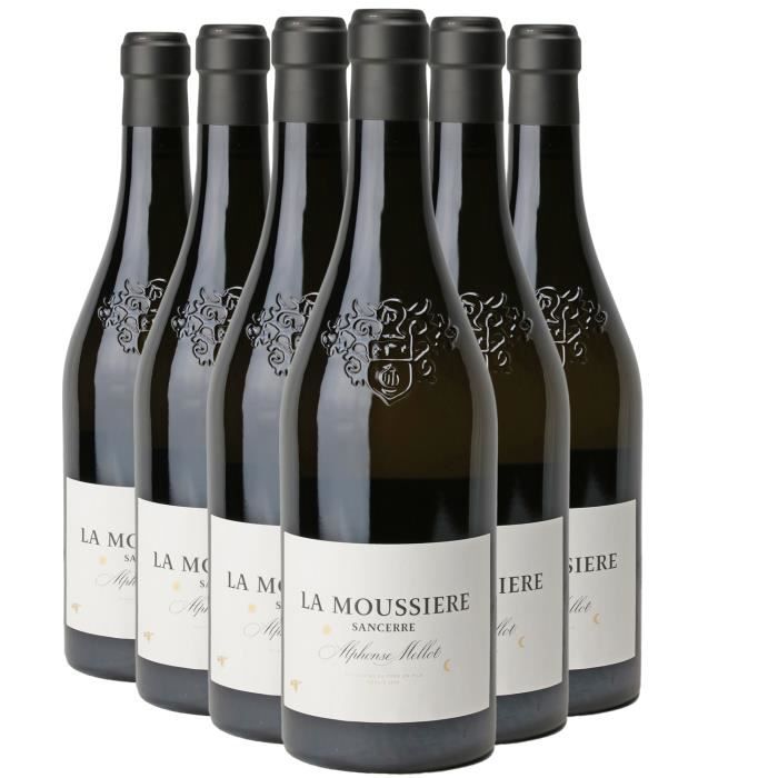 Sancerre La Moussière Blanc 2021 - Bio - Lot de 6x75cl - Alphonse Mellot - Vin AOC Blanc du Val de Loire - Cépage Sauvignon Blanc