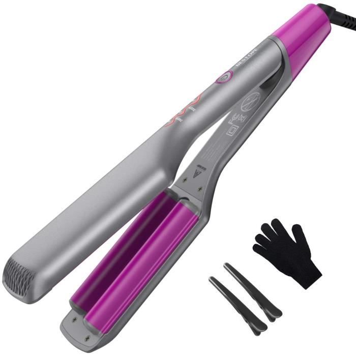 Fer à friser 3 brins 16 mm Zigzag & volume fer à boucler pour coiffer les cheveux Beach Waves ondulés et boucles