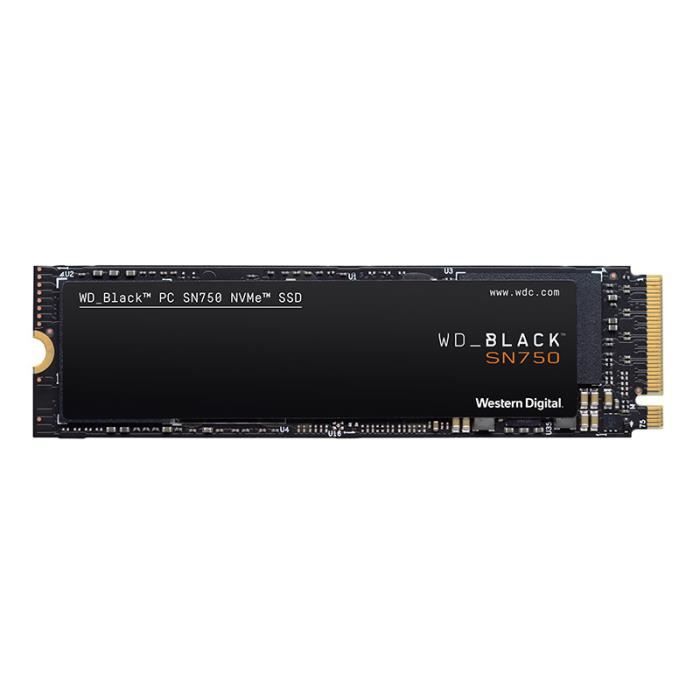 Western Digital WD Black SSD SN750 500 Go NVMe SSD de jeu interne Gen3 PCIe, M.2 2280, 3D NAND pour ordinateur portable de jeu