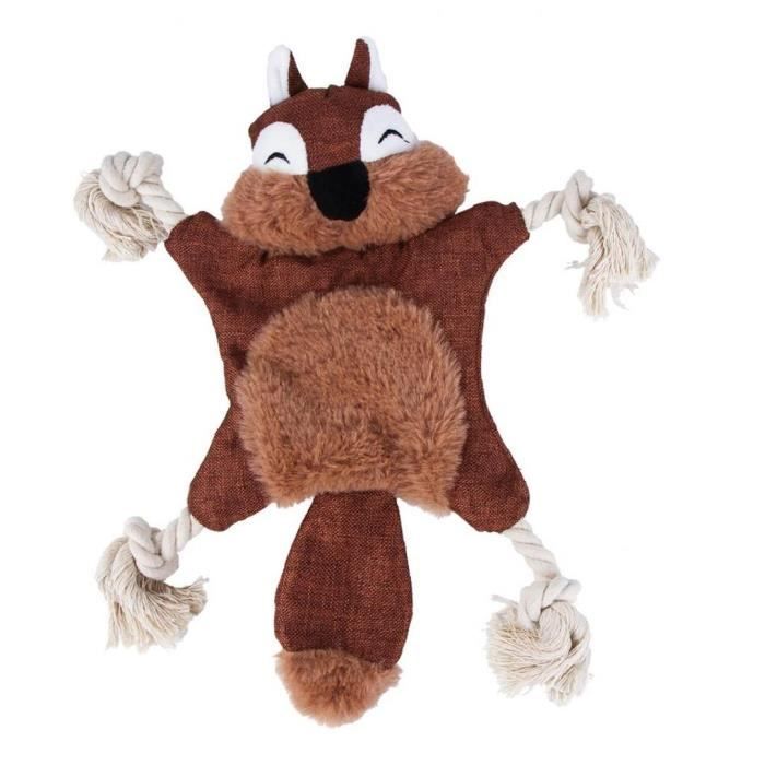 Pet Toy grincent en peluche animaux Jouets à mâcher avec Crinkle papier interactif Morsures de chien Toy Brown