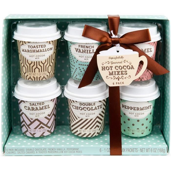 Modern Gourmet Foods, Mini Coffret Cadeau Chocolat Chaud, Saveurs : Caramel, Guimauve grillée, Vanille Française, Caramel Salé, Doub