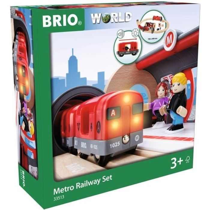 Brio World Circuit Metro - Coffret complet 20 pièces - Circuit de train en bois - Ravensburger - Mixte dès 3 ans - 33513