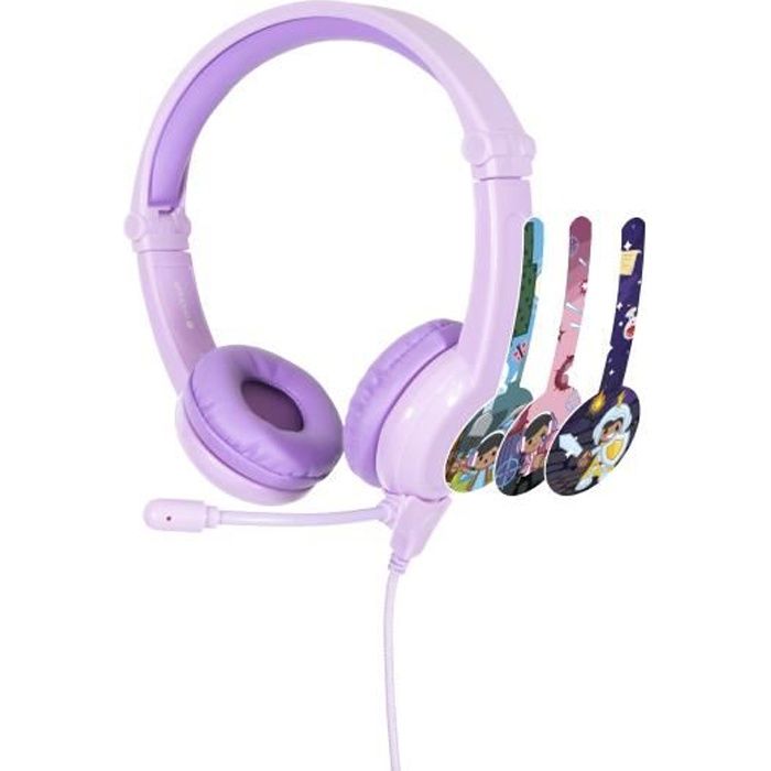 Casque audio filaire sécurisé Gaming pour enfant Buddyphones GALAXY Violet