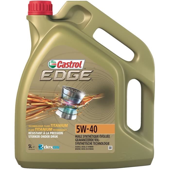 CASTROL Huile moteur Edge 5W-40 - 5 L - Avec Titanium FST