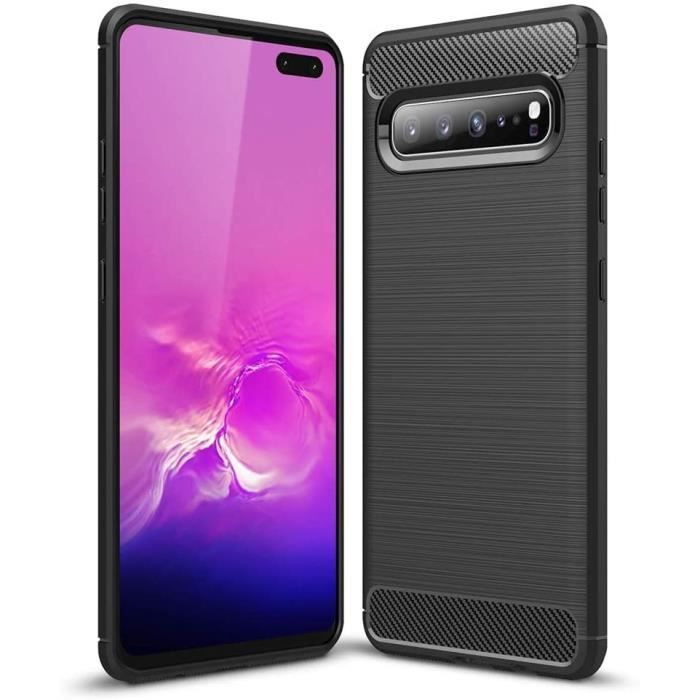 Coque pour Samsung Galaxy S10 5G , Coque Silicone Anti-Choc Anti-Rayure Gel Case - Noir