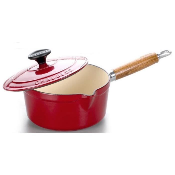 Chasseur - casserole en fonte émaillée 16cm rouge avec couvercle - 3481rouge