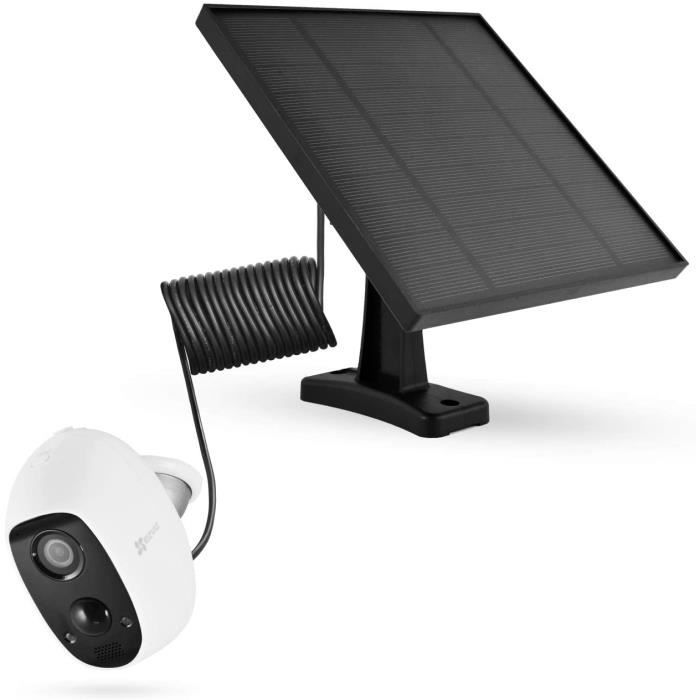 Panneau Solaire pour EZVIZ C3A Caméras de sécurité IP externes sans Fil Batterie Rechargeable résistant aux intempéries Montage