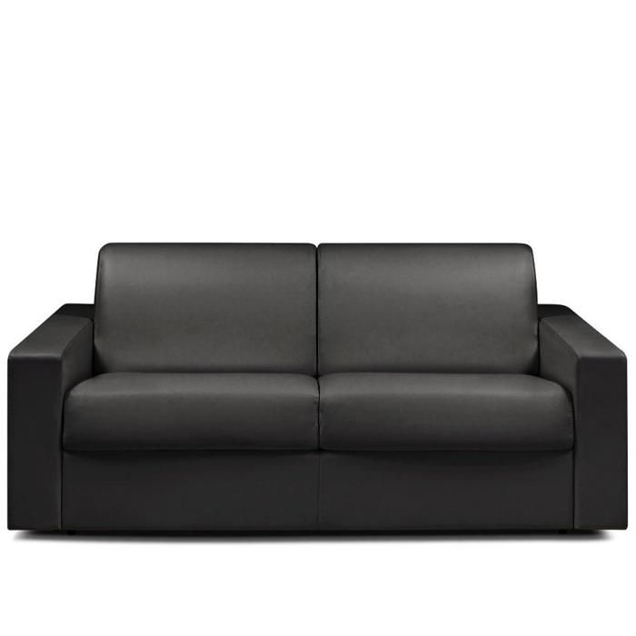 Canapé convertible EXPRESS 3/4 places en polyuréthane noir - Couchage 160cm - Epaisseur matelas 16cm - MIDNIGHT