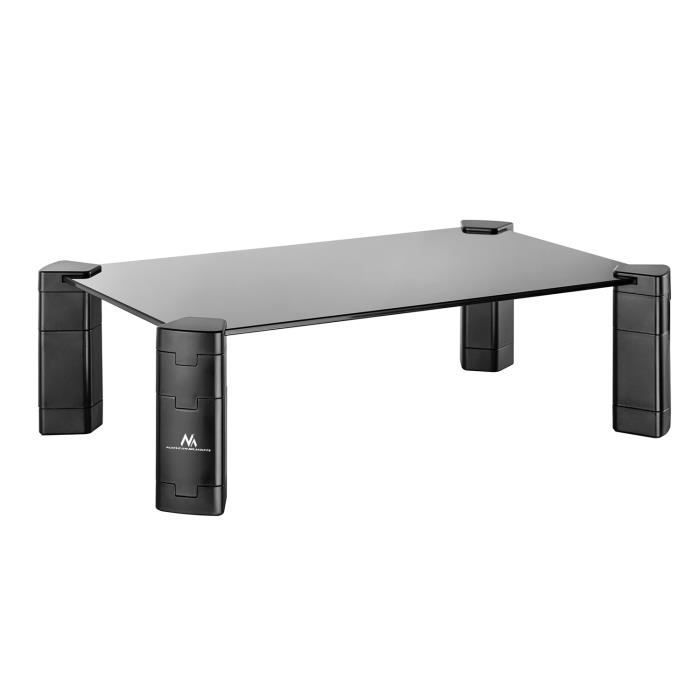 Support d'écran réglable en hauteur Maclean MC-934 Support d'ordinateur portable Verre trempé Rehausseur d'écran jusqu'à 20 kg max