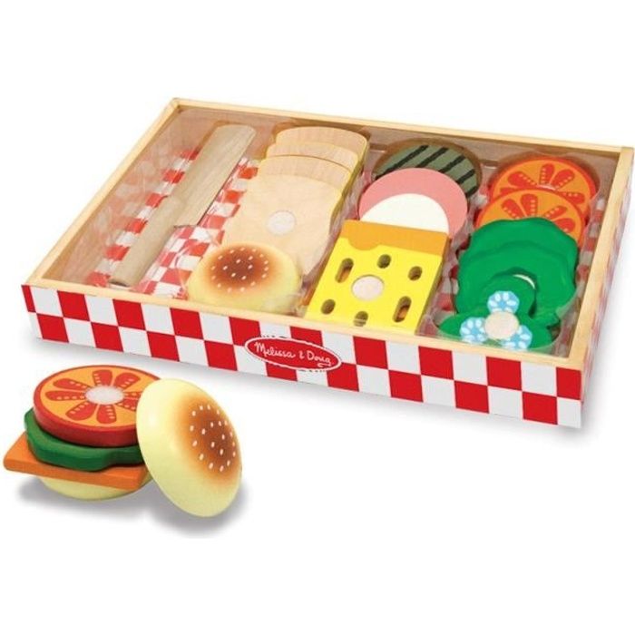 MELISSA & DOUG Ensemble De Préparation De Sandwichs En Bois