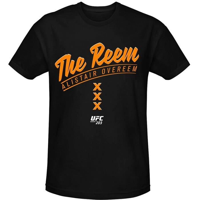 Homme Fashion Pas Cher Homme Tee Shirt Ufc Alistair Reem Overeem Graphic Noir