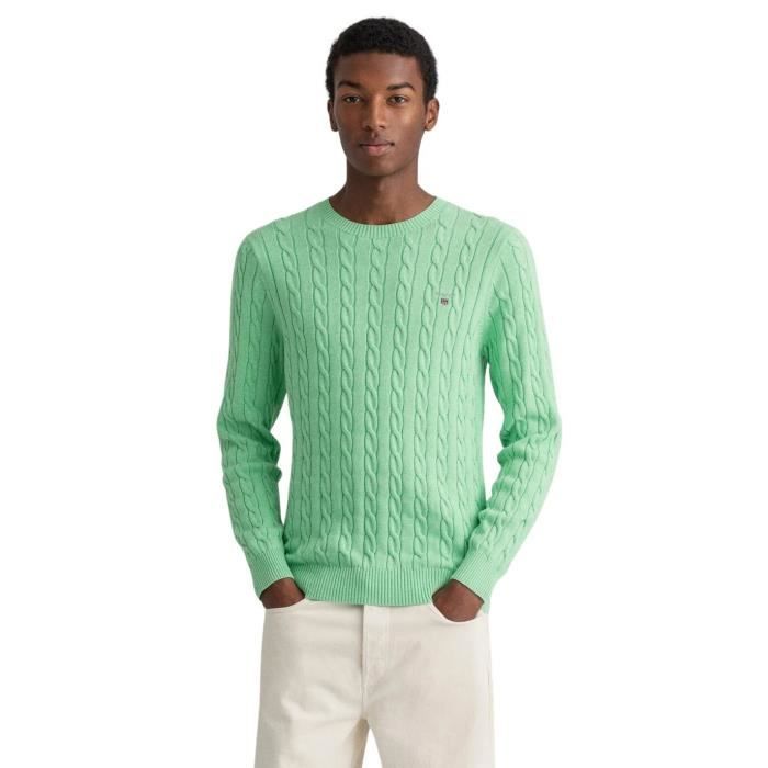 Pull Gant Cable - peppermint melange - XXL
