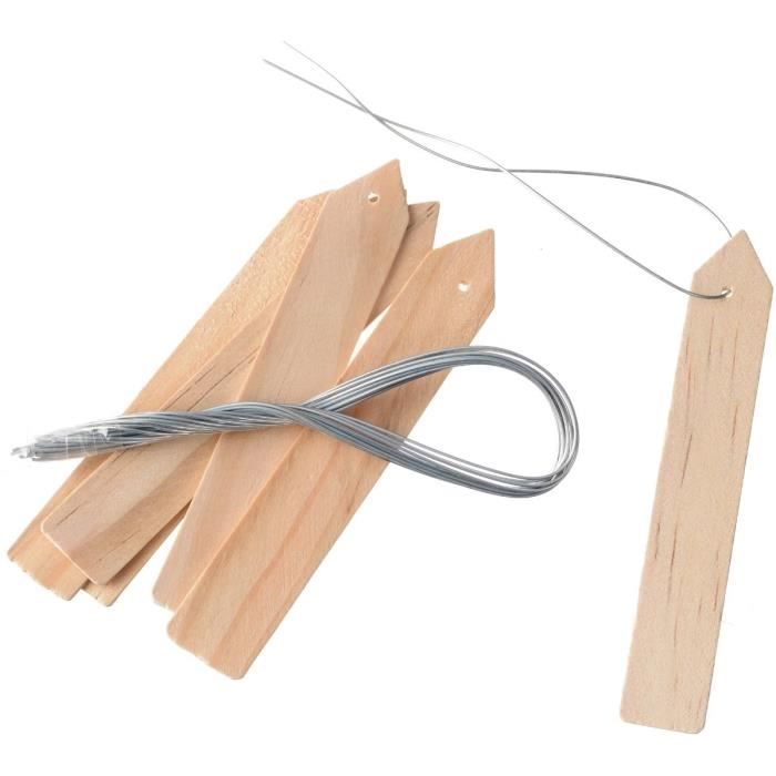 NATURE Etiquettes en bois (teinte naturel) à suspendre