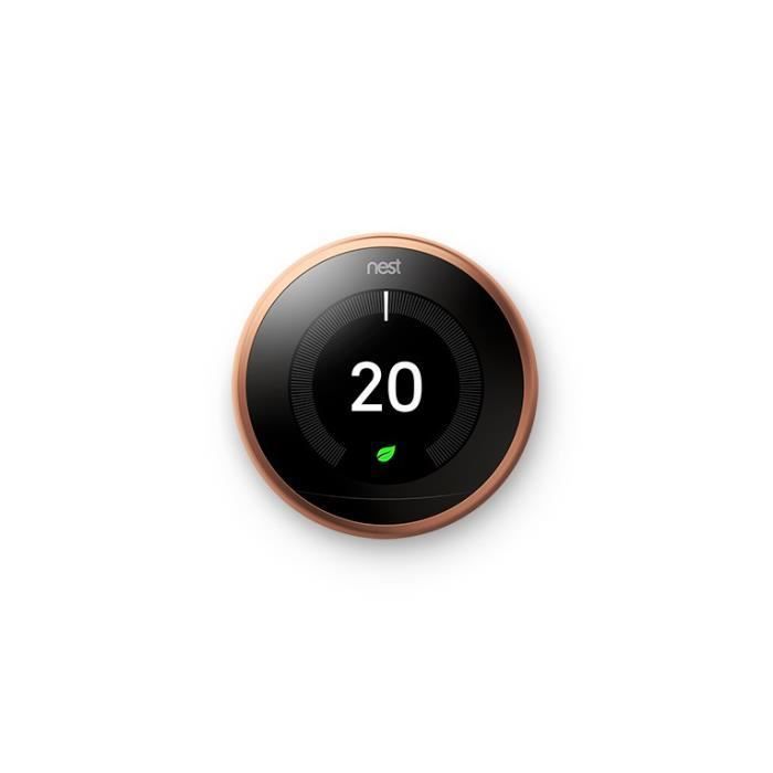 Pack thermostat connecté cuivre et support Nest